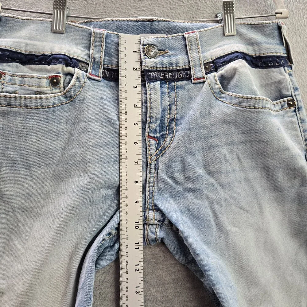 True Religion Men Jeans 30 Blue Denim Geno Relaxed Slim Light Wash 32